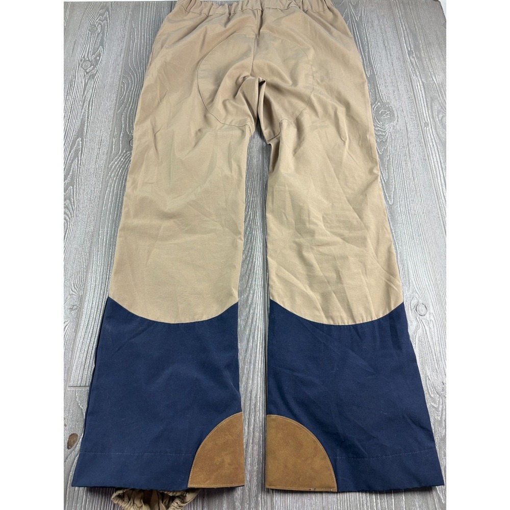 Mother Karen's Vintage Ski Snow Pants Tan Navy Colorblock Men's Size Large 33x33